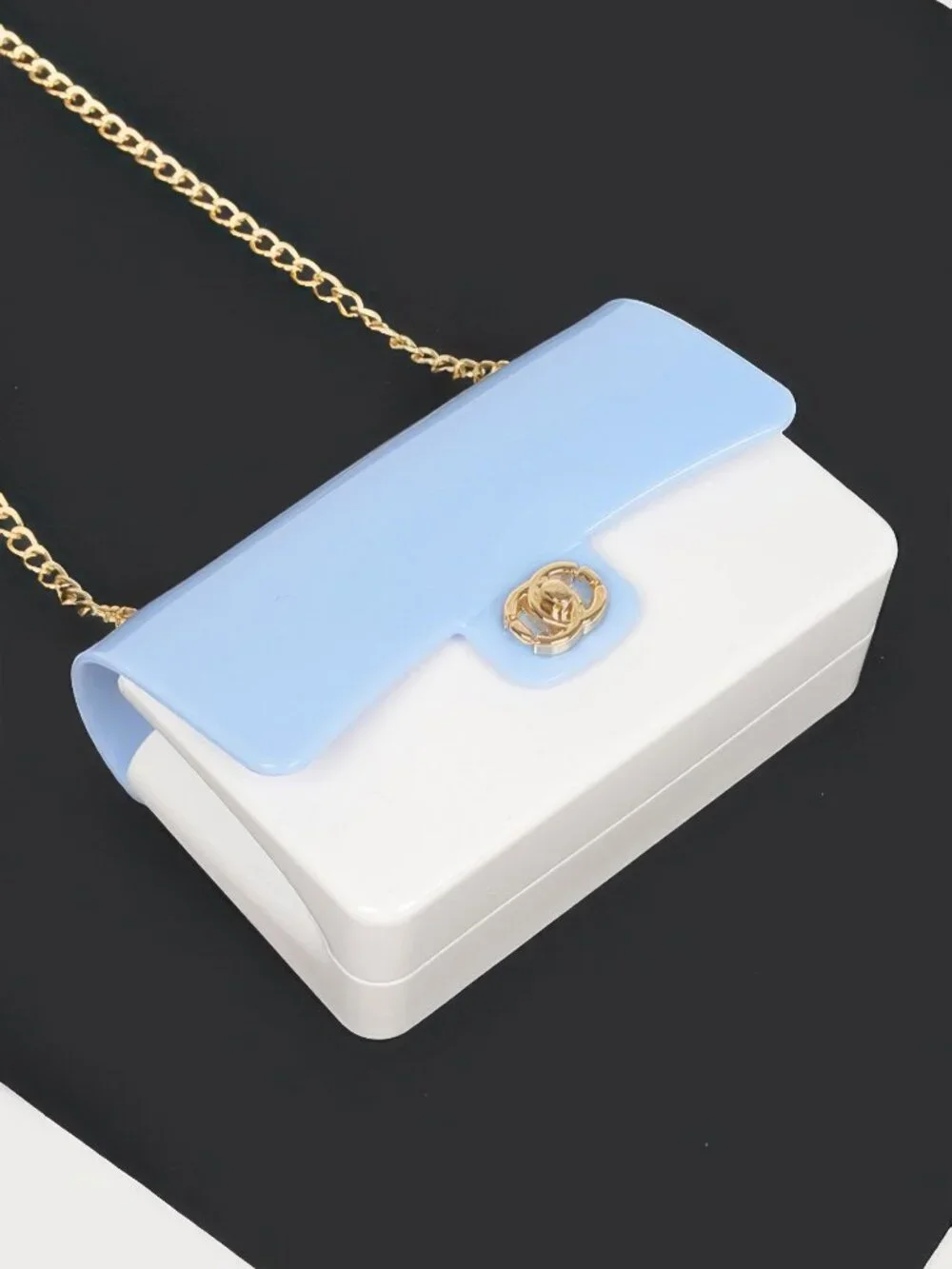 Two Toned Gold Metal Clutch